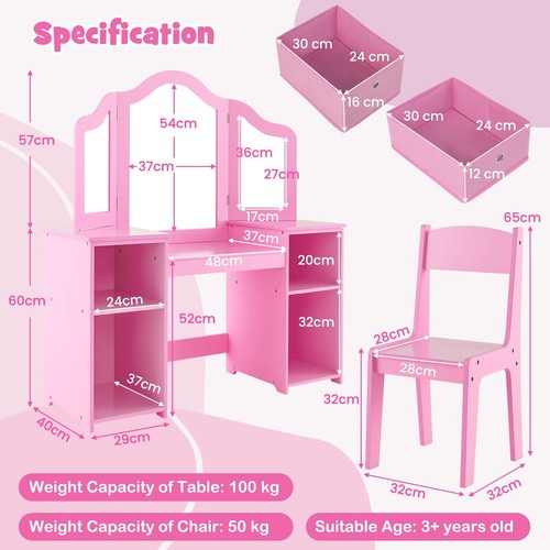 Kids vanity table and chair - vanity,
