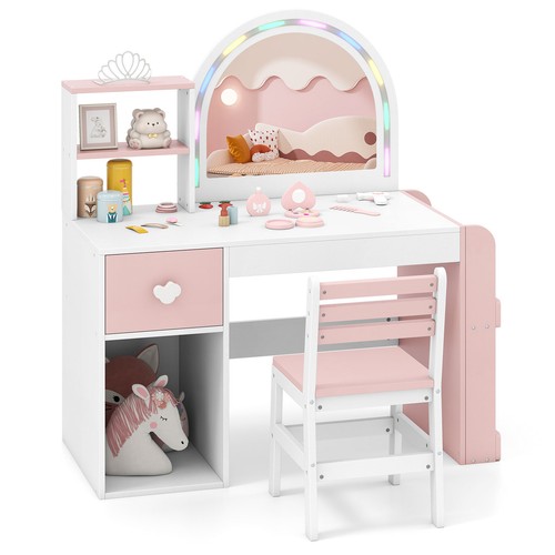 Kids vanity table chair - vanity, set
