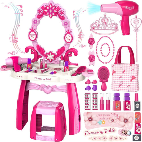 Kids vanity table - vanity, chair