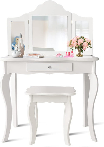 Kids wooden vanity table - vanity, and