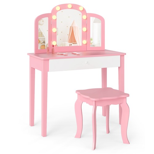 Pink kids vanity table - kids,