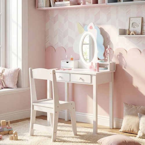 Kids vanity set with light - set, up