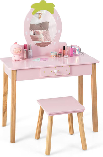 Kids vanity table and stool - table,