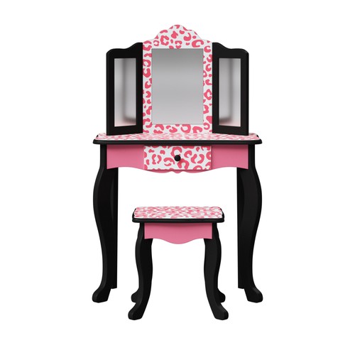 Kids vanity table - table, stool