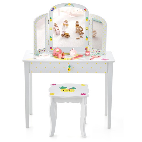 Tri folding kids vanity - tri-folding, table