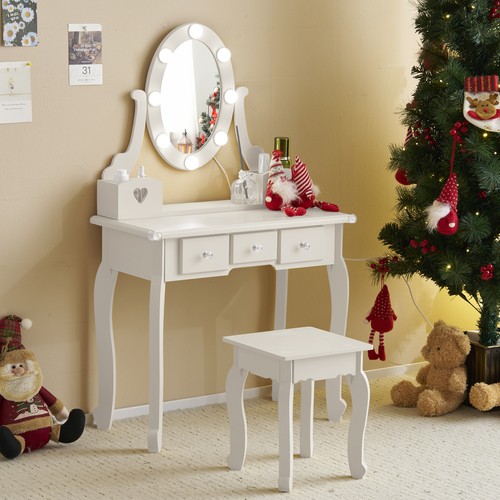 Kids vanity table set stool - kids,