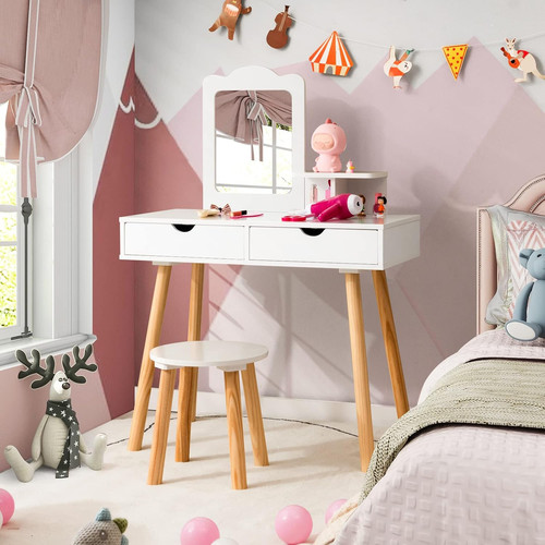 Kids vanity table and stool - vanity,