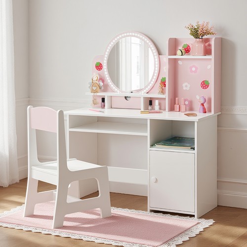 Kids vanity table set - table, led
