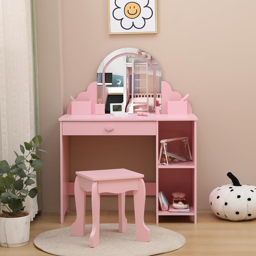 Kids vanity table stool set - &,
